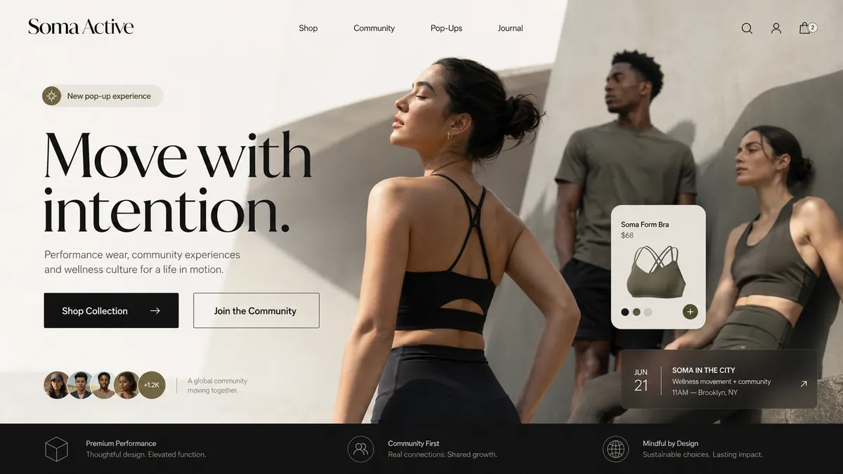 Landing page de Soma Active diseñada por Euforia